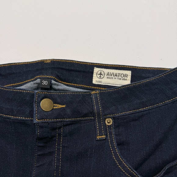 AVIATOR Best Travel Jeans Straight Dark Indigo Wash Denim 30 - Picture 5 of 8